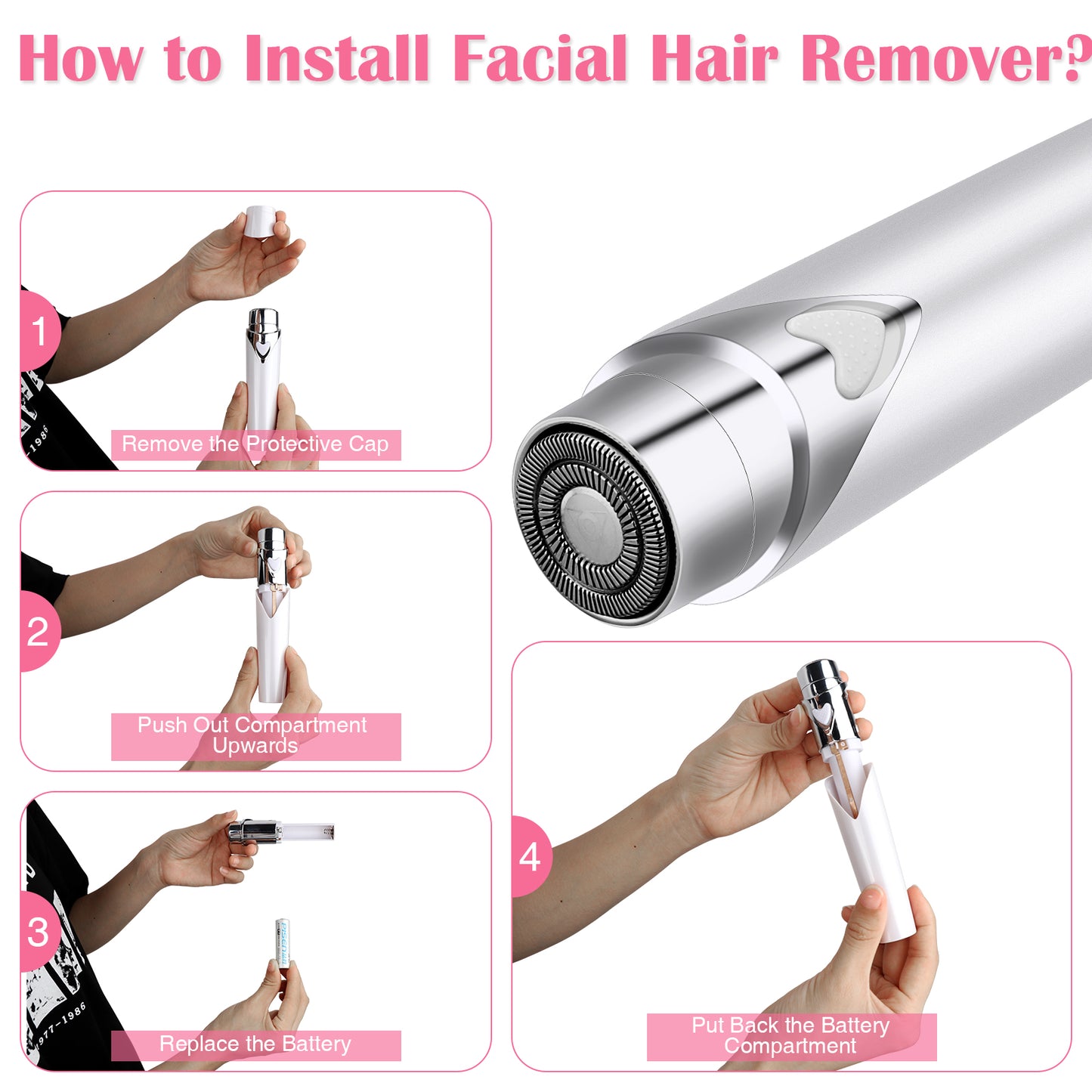 Facial Hair Removal, Portable Electric Epilator